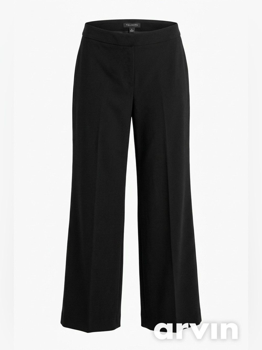 Talbots Black Wide-Leg Side Zipper Work Pants - Size 2
